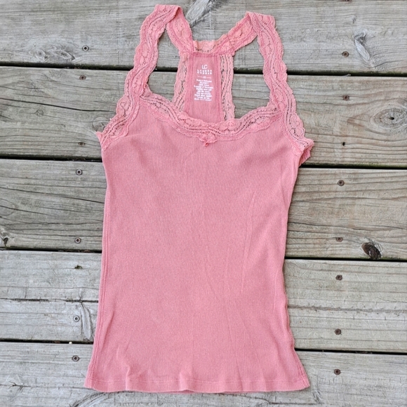 LC Lauren Conrad Tops - Size XS LC Lauren Conrad Dusty Rose Pink Lace Strap Tank Top
